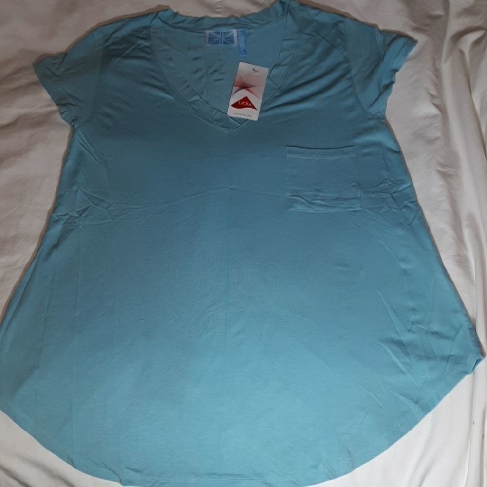 NWT Survival Brand Pocket Tee‎ Aqua T-Shirts V Neck